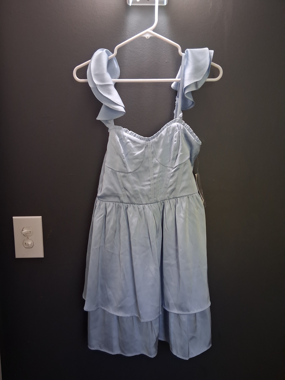 Baby Blue Dress with Smocked Detail